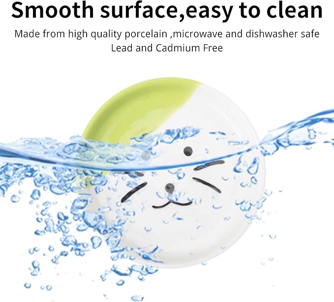 Tilted Elevated Cat Bowl, Food & Water Cat Bowl， Ceramic Pet Food Bowl for Flat Faced Cats, Protect Pet's Spine, Dishwasher Safe