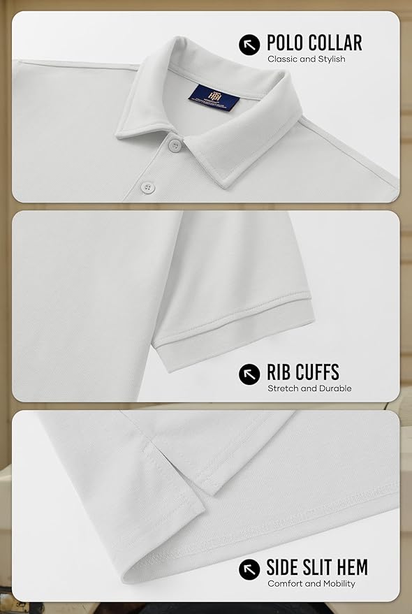 Men Embroidered Doberman Polo Casual Short Sleeve Plain Collar Shirt (S-XXL)