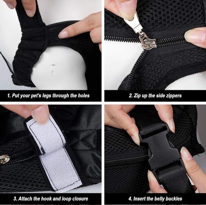 FEimaX Dog Carrier Backpack Pet Legs Out Front Cat Travel Bag, Adjustable Puppy Backpacks Carriers Hands-Free for Small Medium Dogs Cats Hiking Traveling Camping Daily Walking