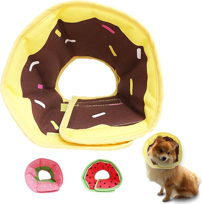Soft Dog Cone, Lightweight Elizabethan Collar for Dogs, Adjustable Soft Cones for Dogs/Cats to Stop Licking After Surgery, Cute Donut Cone of Shame Alternatives for Pets (X-Small)