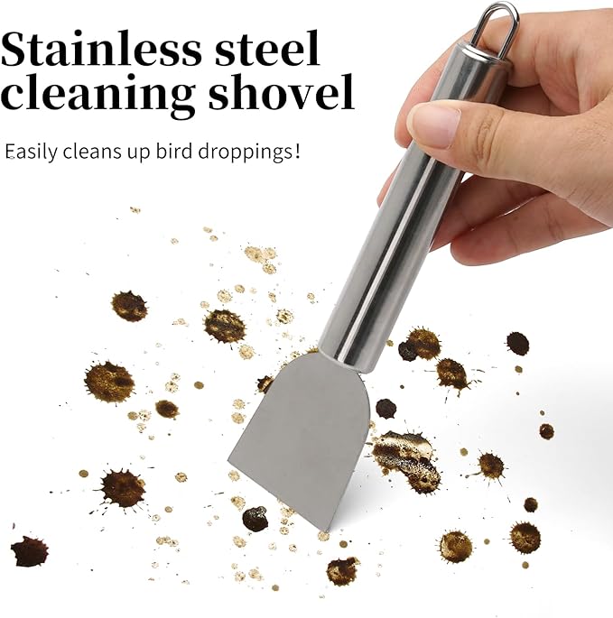 Plus tard 6 Pcs Bird Cage Cleaner Kit, Poop Off Bird Poop Remover, Bird Cage Cleaner Accessories, Complete Cleaning Solution for Birds and Small Pets