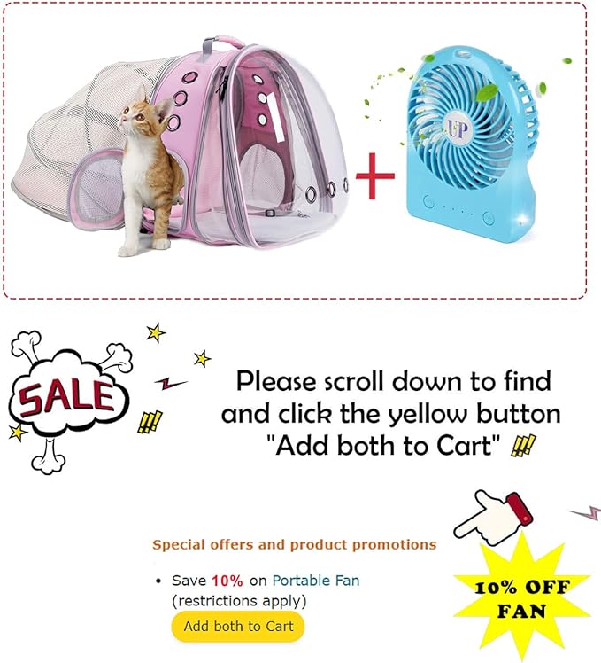 halinfer Dual Expandable Cat Backpack Carrier, Fit up to 20 lbs, Expandable Pet Carrier Backpack for Large Fat Cat and Small Puppy