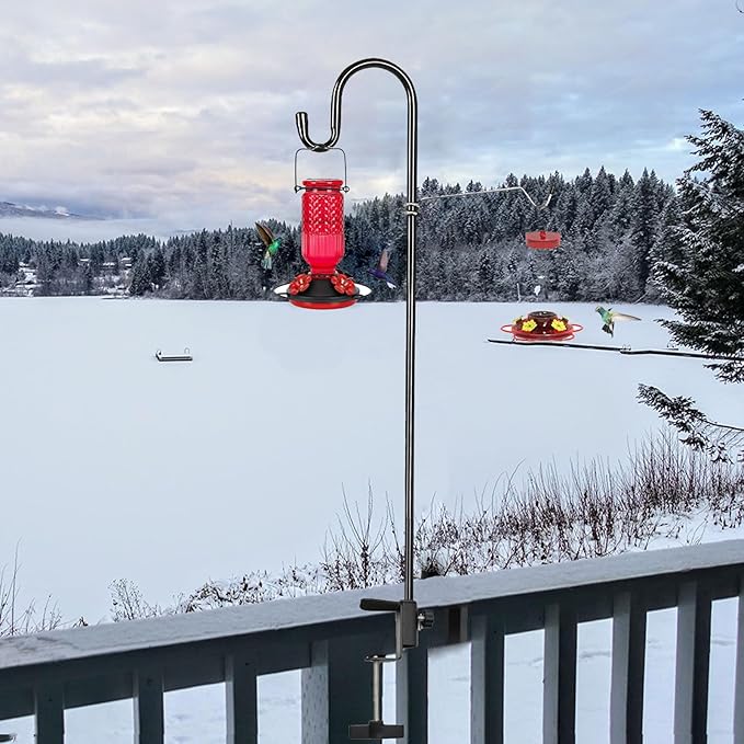 2Pack 36inch Deck Bird Feeder Hanger for Railing, Fence Hooks for Hanging, for Hanging Bird Feeders, Wind Chimes