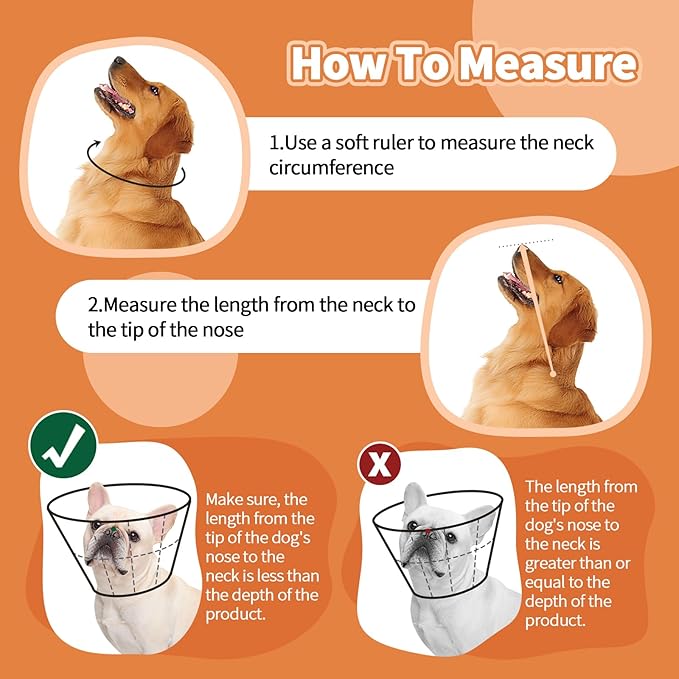 Dog Cone for Large Dogs After Surgery, Soft Dog Cone Collar for Dogs to Stop Licking, Adjustable Comfy E-Collar Alternative Lightweight Post-Surgery Recovery Elizabethan Collar for Pet