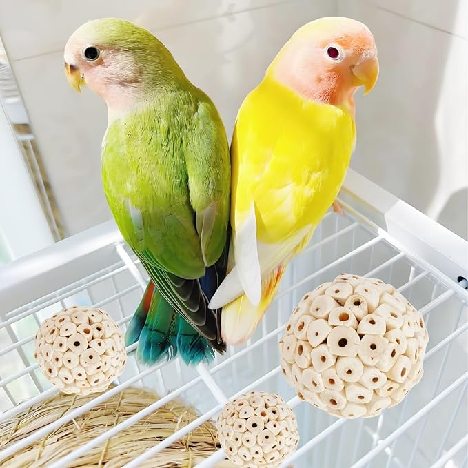 Bird Swing Toys, Parakeet Toys Natural Birds Toys Bird Cage Accessories, Swinging Chewing Hanging Standing Parakeet Swings Suitable for Budgerigar, Conure, Lovebird, Cockatiel