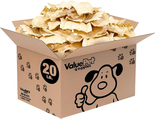 ValueBull USA Rawhide Chips, 20 Pound Bulk Pack - Natural & Safe, USA Beef Hide, Long Lasting, Chemical Free, No Artificial Flavors