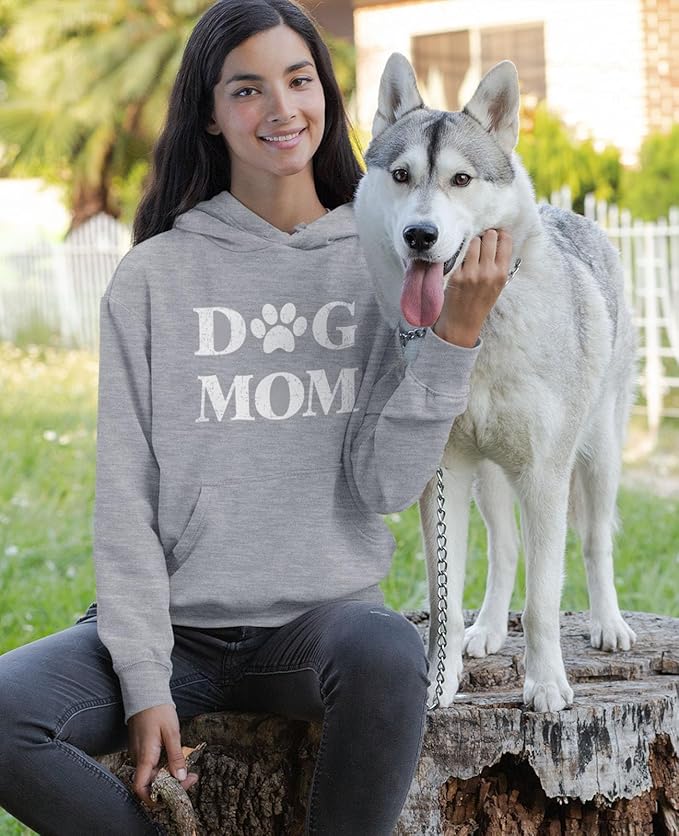 Tstars Dog Mom Hoodie for Women and Teen Girls - Dog Lover Hoodies with Paw Print - Gift for Fur Moms and Pet Owners