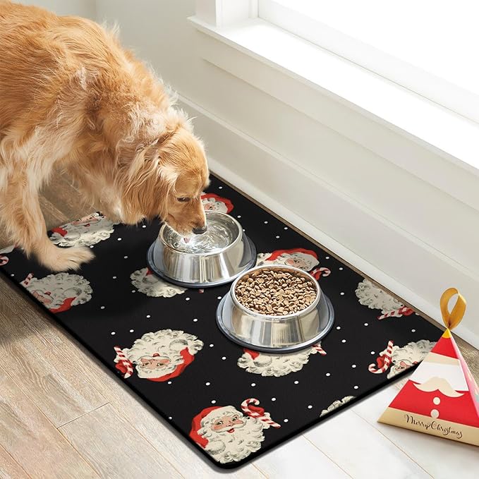 Dog Cat Food Mats for Floors, Absorbent Dog Bowl Mats for Food and Water, Quick Dry Pet Food Mat Non-Slip Pet Supplies