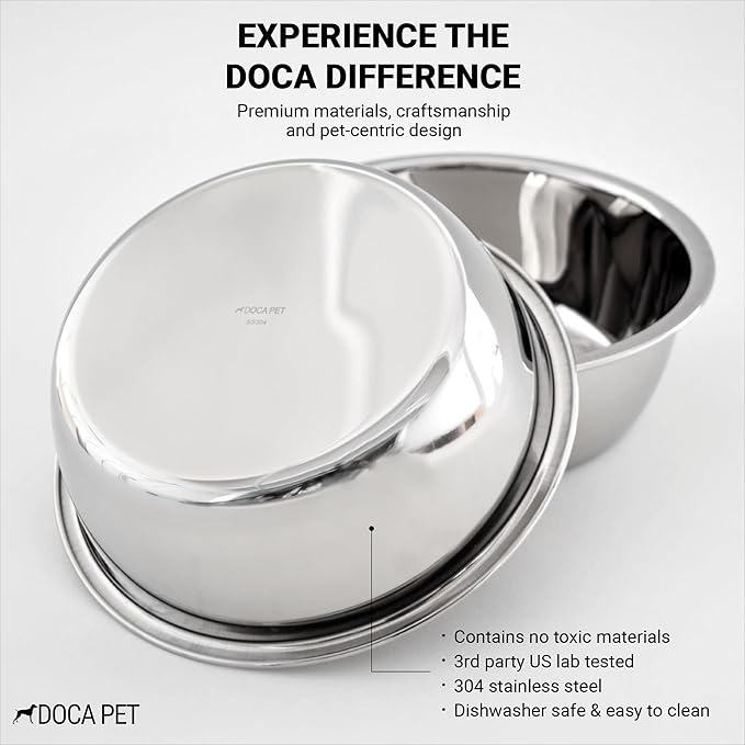 Wire & Dine Elevated Dog Bowls Stand for Small & Medium Sized Dogs & Cats - 2 Stainless Steel 3 Cup Dishes - Non-Skid, Modern Minimalist Design, Dishwasher Safe, Orange Frame - Made in USA