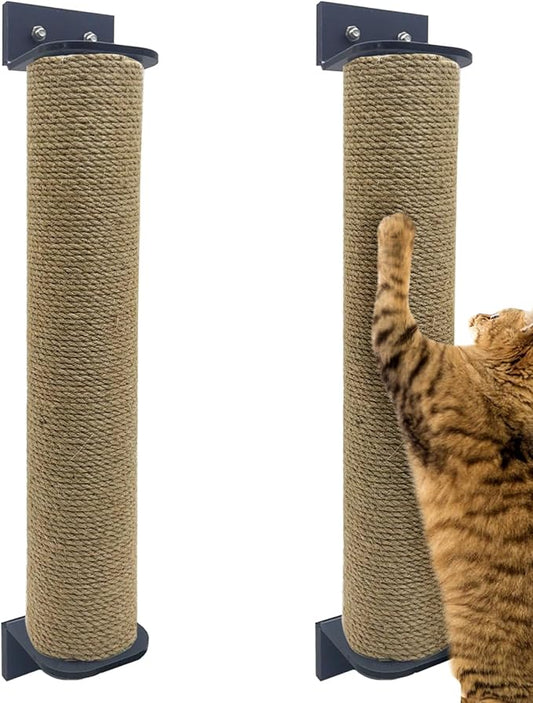 VCEPJH 2 Pcs Cat Scratching Post for Crate Cage Mounted Cat Scratcher Natural Sisal Scratch for Scratching and Climbing Furniture 15x2.7inches (Yellow)