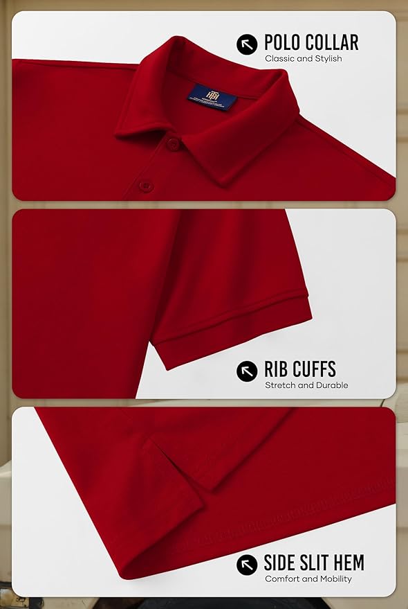 Men Embroidered Doberman Polo Casual Short Sleeve Plain Collar Shirt (S-XXL)