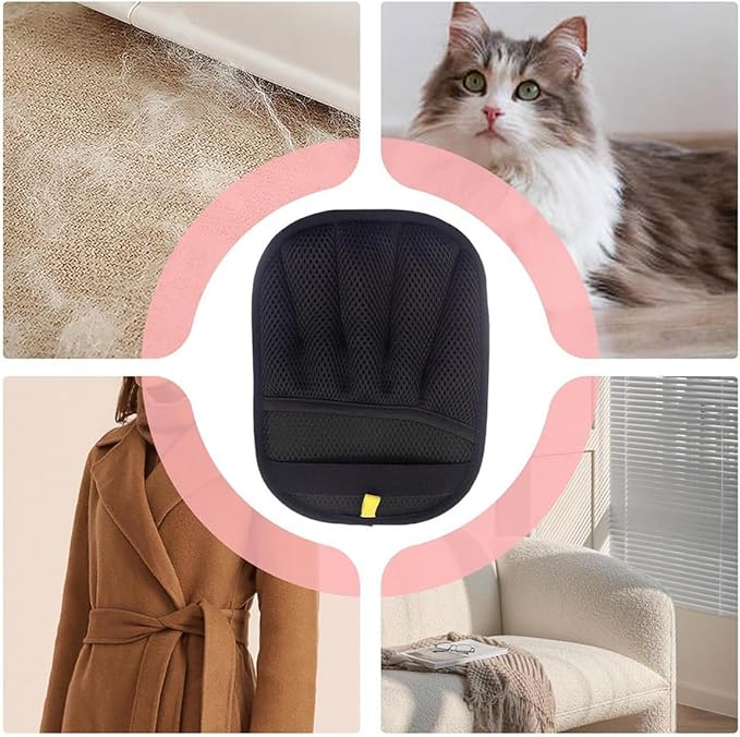 2025 New Upgraded Electrostatic Pet Hair Removal Gloves - Reusable Cat Hair Remover & Dog Hair Removal Mitt with Elastic Cuff & Finger Loops for Furniture, Bedding, Car (2pcs)