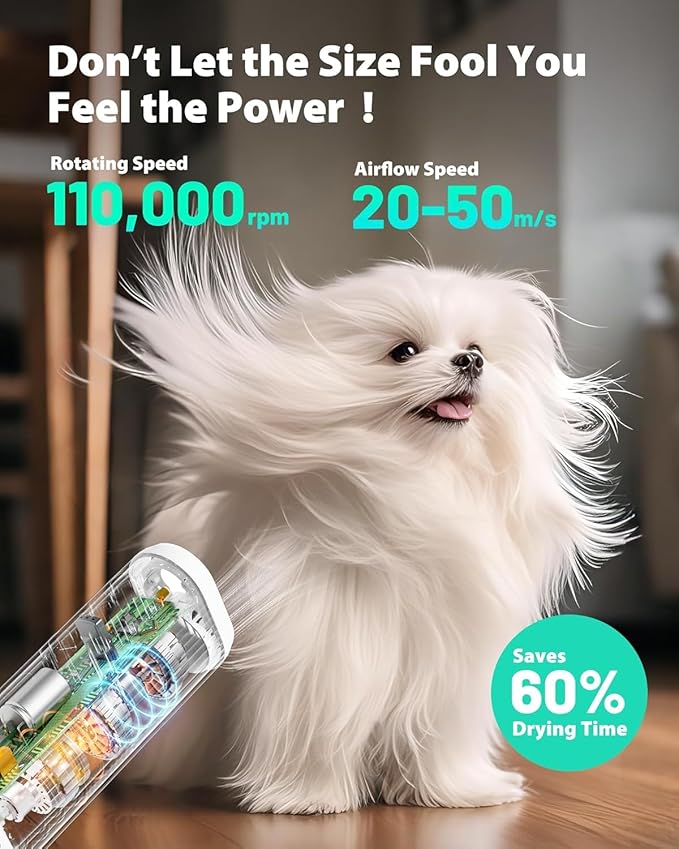 L&W BROS. 2-in-1 Pet Hair Dryer with Clamp Stand – Wearable & Hands-Free Dog Grooming Dryer, 950W Low Noise Blower with 5 Heat & 3 Speed Settings, for Small to Medium Pets (gray)