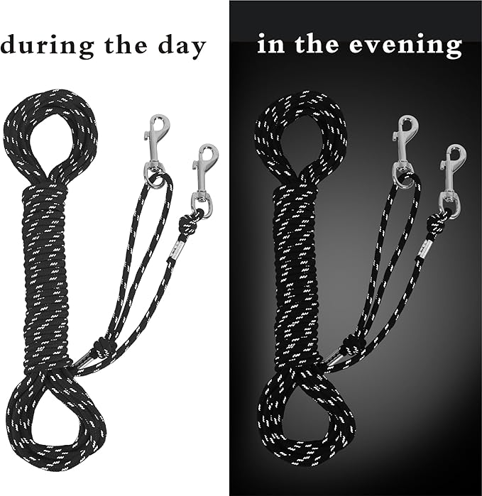 Reflective Cat Leash -30FT Cat Cable Out Escape Proof Walking Yard Long Durable Safe Leash Traning Play Outdoor for Puppies/Kittens/Small Animals(Black)