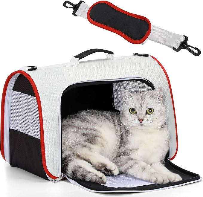 A4Pet Cat Carriers Dog Carrier Pet Carrier, TSA Airline Approved Small Dog Carrier for Cats Dogs Puppies (Up to 15lbs), Washable Soft-Sided Collapsible Travel Puppy Carrier