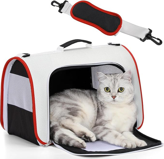 A4Pet Cat Carriers Dog Carrier Pet Carrier, TSA Airline Approved Small Dog Carrier for Cats Dogs Puppies (Up to 15lbs), Washable Soft-Sided Collapsible Travel Puppy Carrier