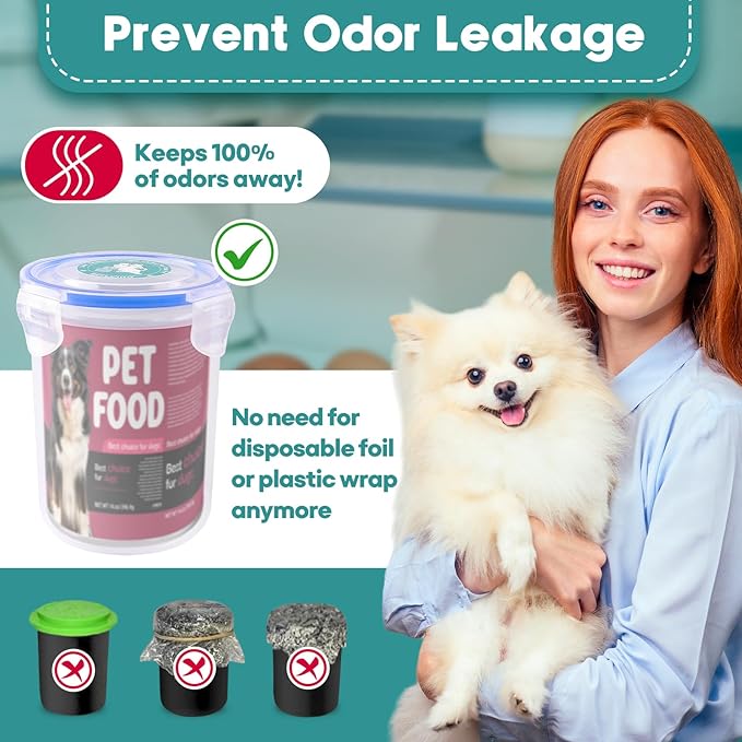 Canned Cat Food Storage Lids,Reusable Airtight Can Cover Pet Food Sealer - Keeps Dog Food Storage Container Food Fresh, Cat Food Container Eliminates Odor, Easy To Use With SUS 304 Spoon,Can Opener