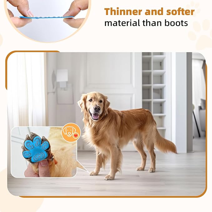 Non-Slip Dog Paw Protector Pads for Senior Dogs, Dog Paw Adhesive Pads on Hardwood Floor,Senior Pets Essentials with Strong Traction,Rubber Grippers,Blue,12 Sets 48 pc XXL