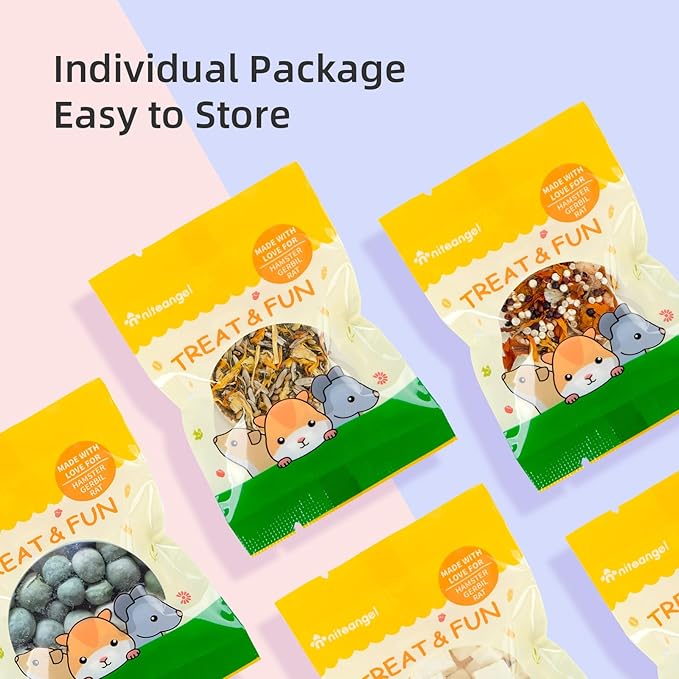 Niteangel Hamster Snack & Treats Toy - Small Animal Natural Treat Mix for Dwarf Syrian Robo Hamsters Gerbils Mice Lemmings Degus or Other Small-Sized Pets (Walnut-Shell Boat)