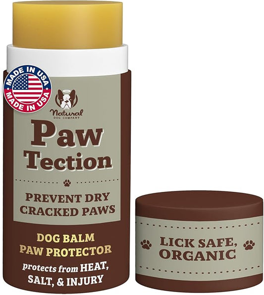 Natural Dog Company PawTection Balm for Dogs, Dog Paw Protector, Moisturizing Dog Paw Balm for Dry, Cracked Pad, Protects Paw from Extreme Weather, Paw Lotion for Allergies & Itching (2 oz Stick)