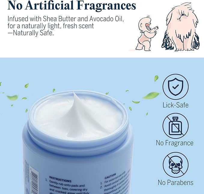 Flydog Wax Beans Fragrance-Free Pet Paw & Nose Balm Cream – Moisturizing, Soothing & Repairing Dry, Cracked Pads for Dogs, Cats & Small Animals, Avocado Oil Multi-Purpose Paw & Nose Protector, 50ml