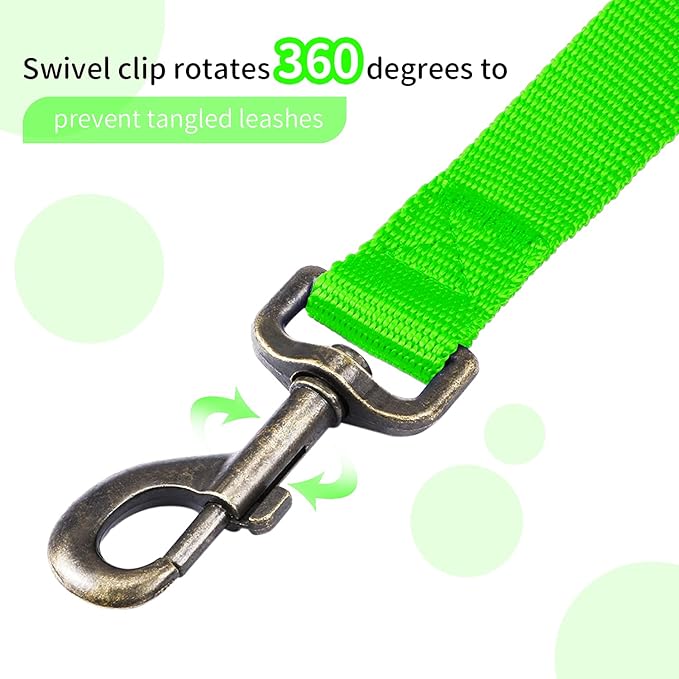 HIKISS Long Dog Leash Obedience Recall Training Agility Lead with Thickening Material for Large Dog - 15ft 20ft 30ft 50ft 100ft Training Leash(Green 100ft)