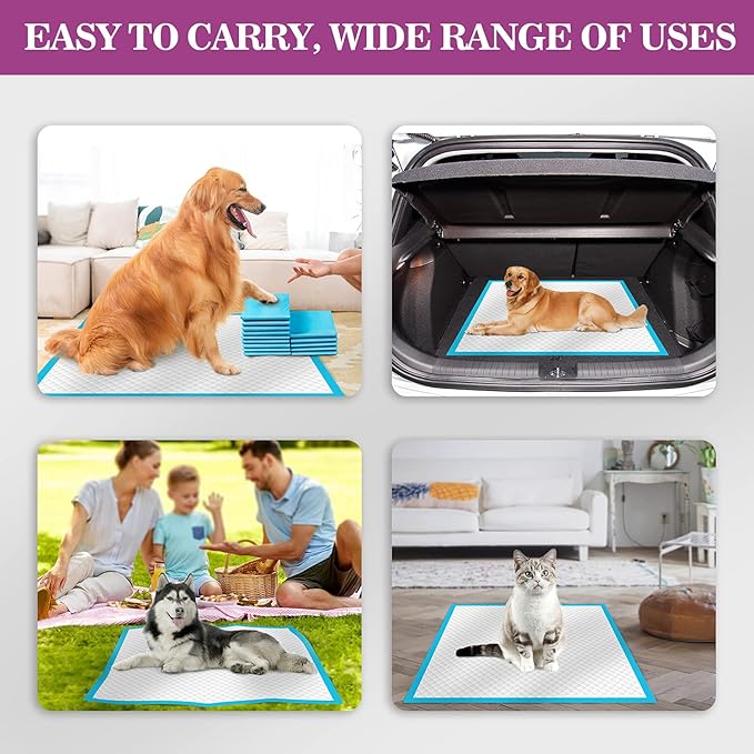 IMMCUTE Large Dog Pee Pads 28"x30"-50 Count | Large Puppy Pee Training Pads Super Absorbent & Leak-Proof | Disposable Pet Piddle and Potty Pads for Puppies | Dogs | Doggie