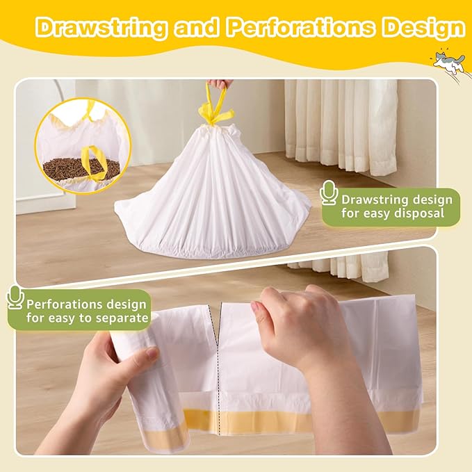 Litter Box Liners 20 Count, 37" x 18" Jumbo 3MIL Thicken Cat Litter Bags Tear Resistant Disposable Cat Litter Liners for XL Stainless Steel Litter Box and Other Suitable Size Litter Box