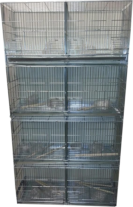 LOT of NO Rust Stainless Galvanized Zinc Plated Stackable Breeder Bird Flight Cage with Removable Center Divider and Breeding Nest Doors