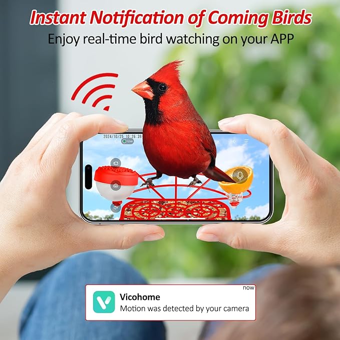 Bird Feeder with Camera, 2K Birds Camera with 3-in-1 Feeding, Drinking, and Bathing | AI Identify, Real-Time Monitoring and Alerts | IP65 and Squirrel-Proof for Outdoors, Gift for Bird Lovers