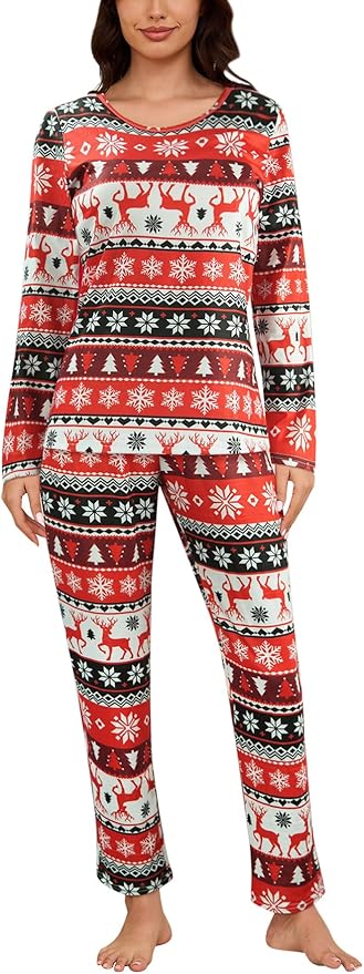 YIJIU Women's Sleepwear Long Sleeve Top and Pants Pajama Set Panda Print Nighty