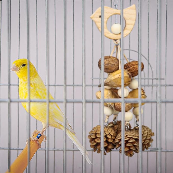 Bird Toys 3 Pack Parrot Toys Natural Bird Cage Accessories Shredded Foraging Supplies Suitable for Parakeets, Cockatiels, Conures, Lovebirds and Most Small to Medium