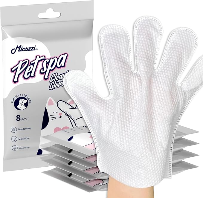 MIOSSZI 3-in-1 Pet Wipes Bundle - 40 Glove + 50 Ear + 130 Eye Wipes (220 Total) Hypoallergenic Cleaning Mitts for Dogs & Cats, Rinse-Free with Coconut Oil & Aloe Vera, Gentle No-Sting Formula