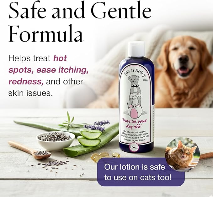 Jax N Daisy don t let Your dog Itch Lotion Itch Relief for Dogs 16oz Treatment and Skin Soother for Dogs With Itchiness dog Grooming Supplies Anti for