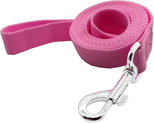 Nylon Dog Training Leash, Traction Rope, 4/5/6 Feet Long, 3/4 Inch 1 Inch Wide, for Small and Medium Dogs (1'' x 5 FT, Pink)