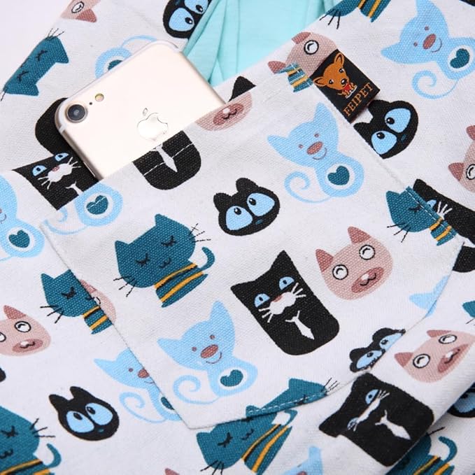 Double-Layer Adjustable Pet Carrier Sling Bag for Large Dogs and Cats, Reversible Design, Dog mom Gifts,Navy and Pink (White)