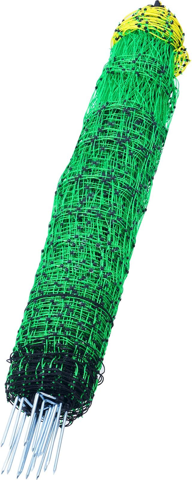 VEVOR Electric Poultry Netting, 48" H x 168' L, PE Net Fencing Kit with Posts & Double-Spiked Stakes, Utility Portable Mesh for Chickens, Ducks, Geese, Rabbits, Used in Backyards, Farms, and Ranches