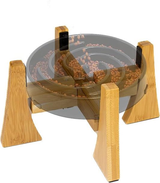 Elevated Dog Bowl Stand, Raised and Adjustable Platform Dog Stand for Small, Medium and Large Size Dogs, All Breeds and Fits Slow Feeder and Metal Bowl up to 8.5 to 12.5 Inch