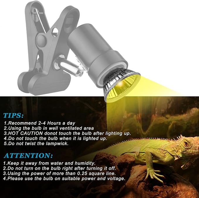 DOMICA 4-Pack 50W UVA UVB Light Bulbs for E27 Reptile Heat Lamp, Basking Spot Light Simulated Sunlight, Heating Lamp for Turtle, Lizard, Snake, Beared Dragon, Amphibians