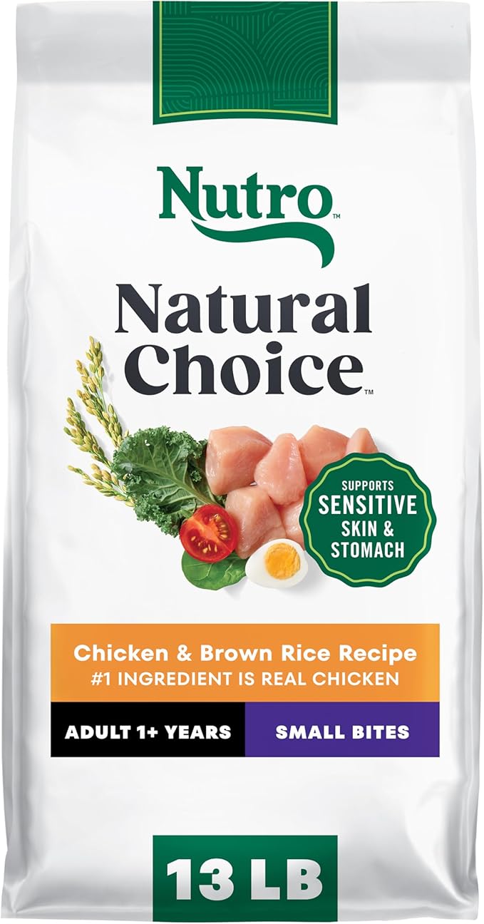 Nutro Natural Choice Chicken & Brown Rice Adult Small Bites Dog Food Recipe, 13 lb. Bag