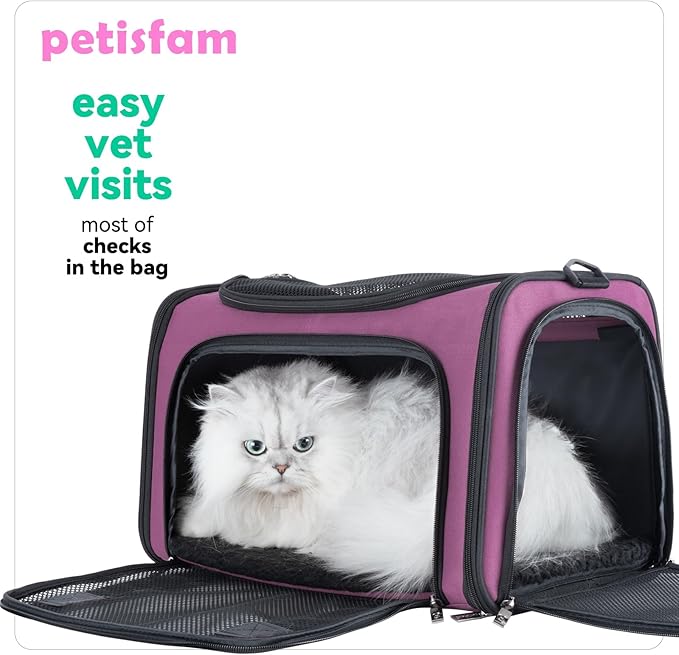 petisfam Easy Load Pet Carrier for Medium Cats and Small Dogs