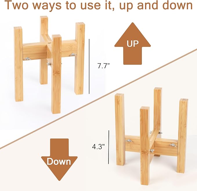 Elevated Dog Bowl Stand,Adjustable Dog Food Stand for 7”-10” Bowls,Single Dog Bowl Holder 10” Tall for Medium Dogs