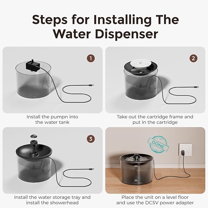 IMIPAW Automatic Cat Feeder 5G WiFi and Water Dispenser, Timed Dry Food Dispenser APP Remote Control, Programmable Portions, with Desiccant, Cat Fountains for Drinking with Filter, Small Pets (Combo)