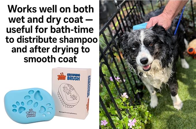Dog/Cat Curry Brush for Grooming - Tubby Potato™ - Removable Screen, Grooming Massage Bath Brush, Soft Shampoo Scrubber, Washing Scrub Comb with Silicone Bristles for Short & Long Hair Pets