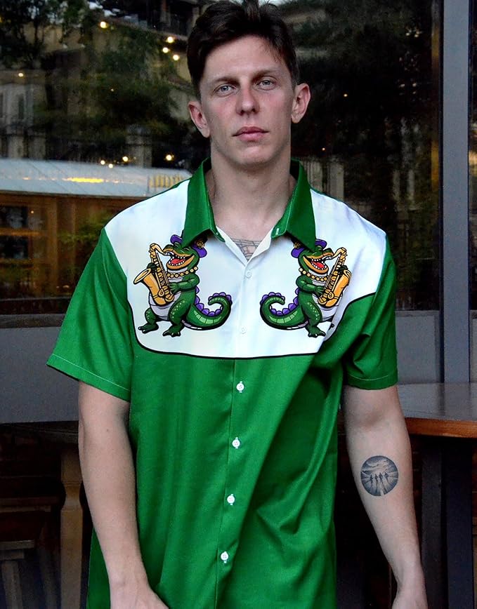 Men’s Hawaiian Shirt Western Cowboy Symmetrical Print Short Sleeve Button Down Casual Beach Holiday Summer Shirt