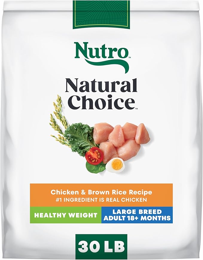 Nutro Natural Choice Chicken & Brown Rice Adult Large Breed Healthy Weight Dog Food Recipe, 30 lb. Bag