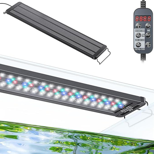 Pawfly 26 W Aquarium LED Light for 24" to 30" Tanks 24/7 Extendable Fish Tank Light with Full Spectrum IP68 Waterproof Light with D/N Mode Single Color Effects Timer and Adjustable Brightness