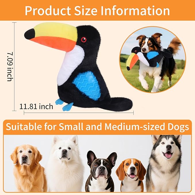 Dog Toys Plush,Squeaky Dog Toys,Cute Tantou Plush Toy for Small Dogs,Soft Stuffed Interactive Chew Toys to Keep Them Busy(Black)