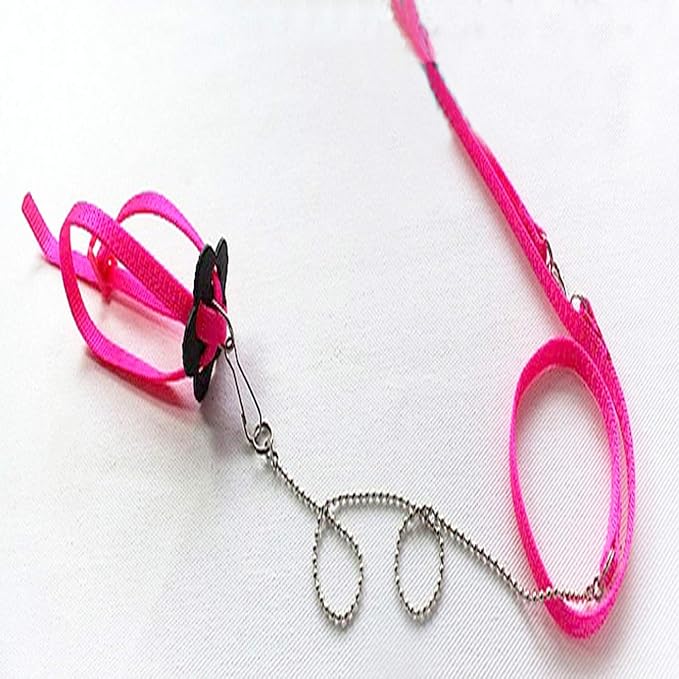 Adjustable Reptile Lizard Harness Leash,Turtle Lizard Pet Traction Belt Bearded Dragon Accessories Soft Small Pet Animal Harness Rope,1.2M (Pink)