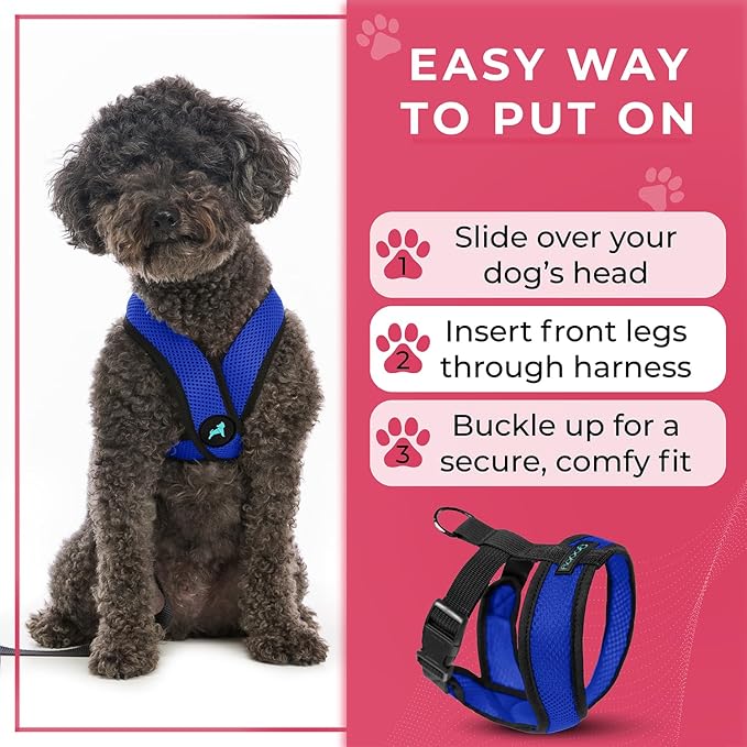 Gooby Choke Free Comfort X Soft Harness, Blue, Small